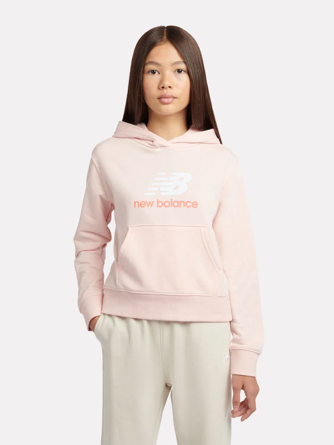 Худи из французского футера New Balance, светло-розовое