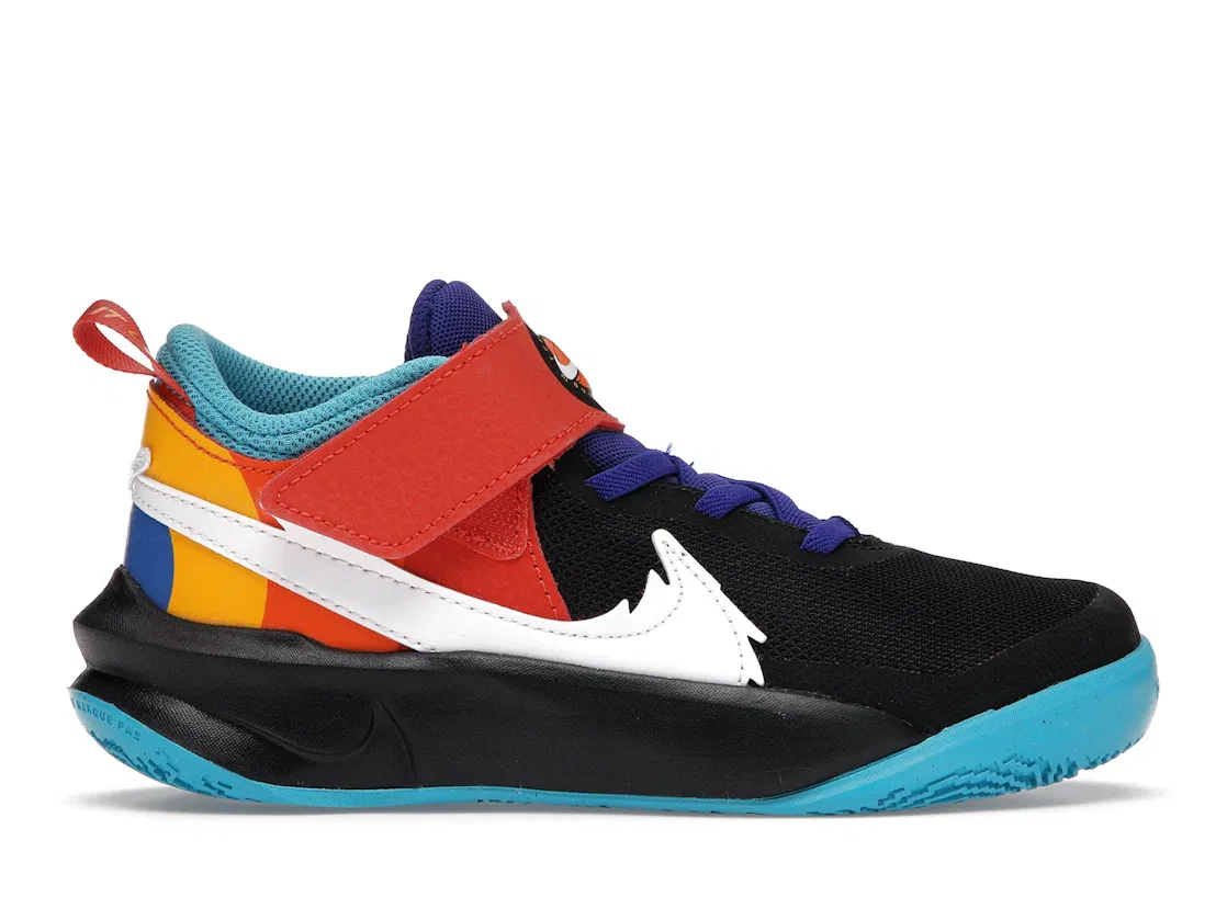 Детские кроссовки с длинным шнурком Nike Team Hustle D 10 SE Nike, Черный/Hyper Royal-Оранжевый-Белый