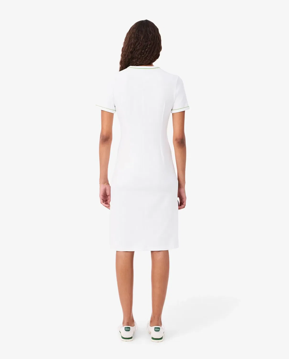 Платье Lacoste из джерси с контрастной отделкой, Белое — фото 2