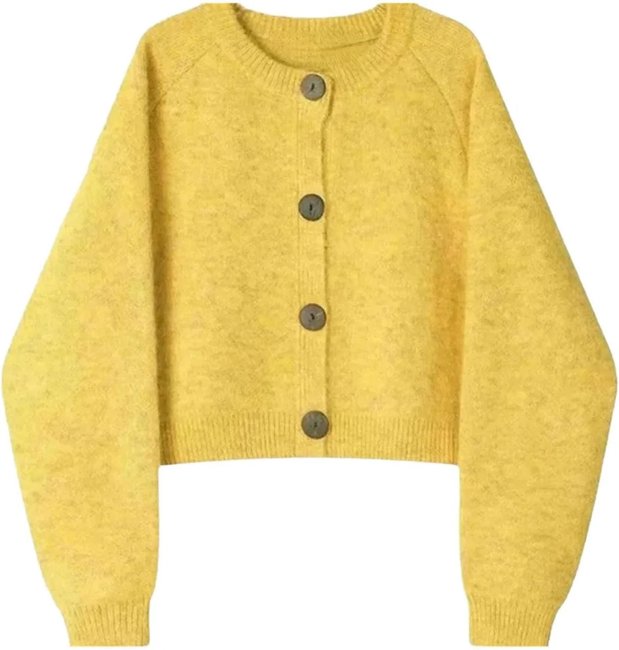 Женский кардиган с открытым передом, свободного кроя, Vintage Yellow