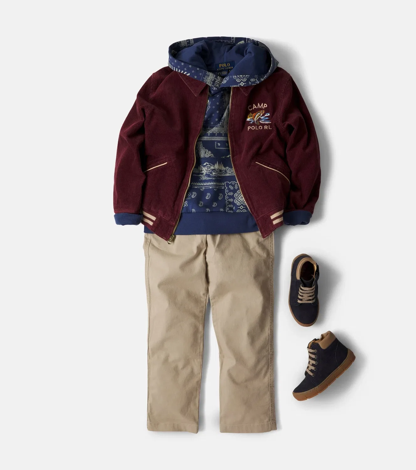 Легкая куртка из вельвета Polo Ralph Lauren Kids, бордовый — фото 2
