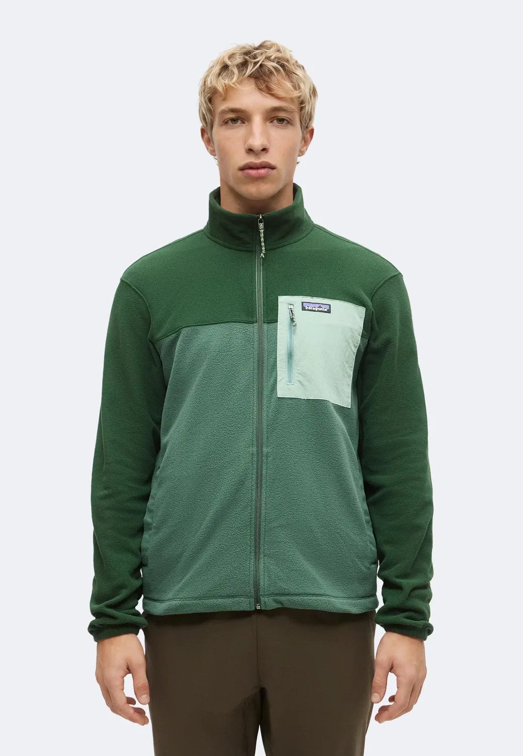 Мелкий накладной карман - флисовая куртка Patagonia, Canopy Green