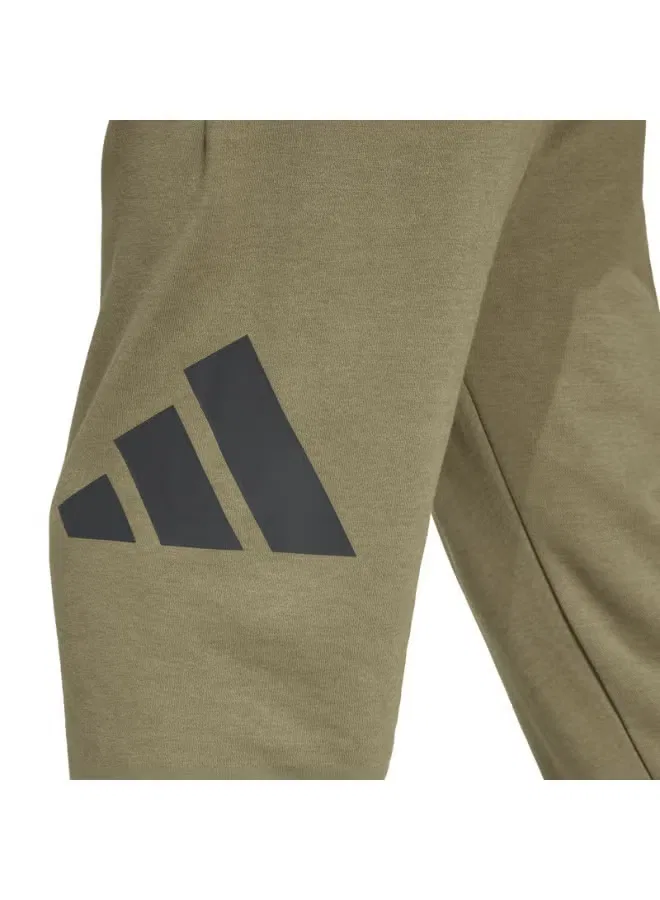 Штаны из футера с логотипом Essentials Adidas, оливковый — фото 2