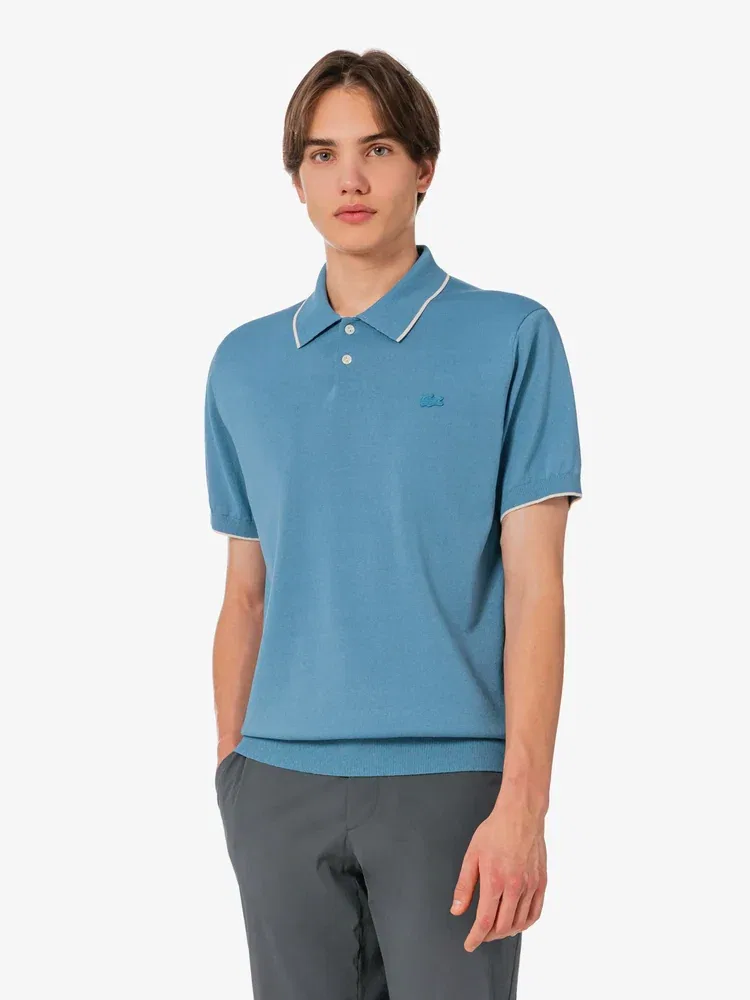 Футболка поло с коротким рукавом, Paper LACOSTE, Blue — фото 4