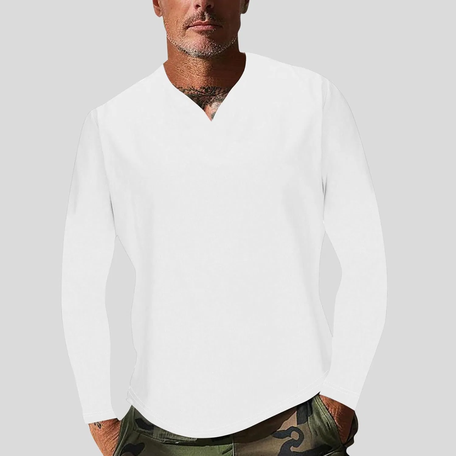 Мужская футболка с круглым вырезом Regular Fit, White — фото 2