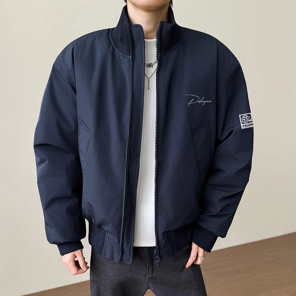 Детское пальто-пуховик с воротником-стойкой PAL ONGACO, Navy Blue — фото 4