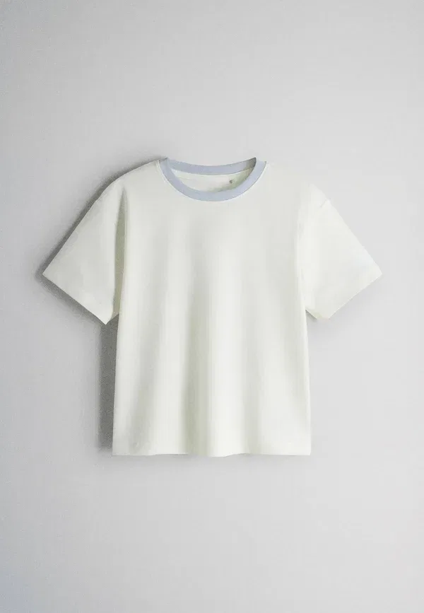 Пижамный комплект из 4 предметов с коротким рукавом The Set, light blue, brown, cream, светло-голубой/коричневый/кремовый — фото 3