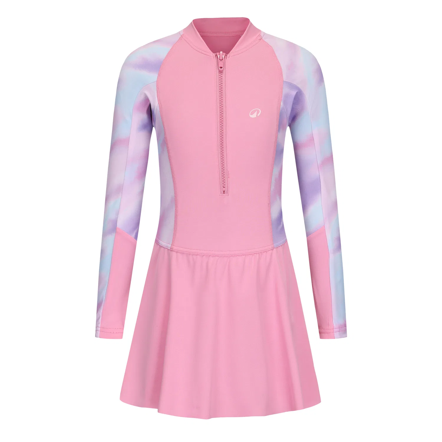 Детский купальник облегающий для плавания, Autumn Begonia Pink, DECATHLON
