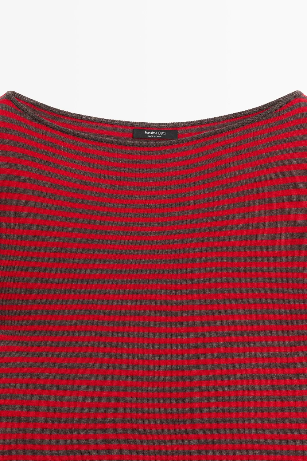 Свитер Massimo Dutti Striped Wool-Blend Knit, красный — фото 4