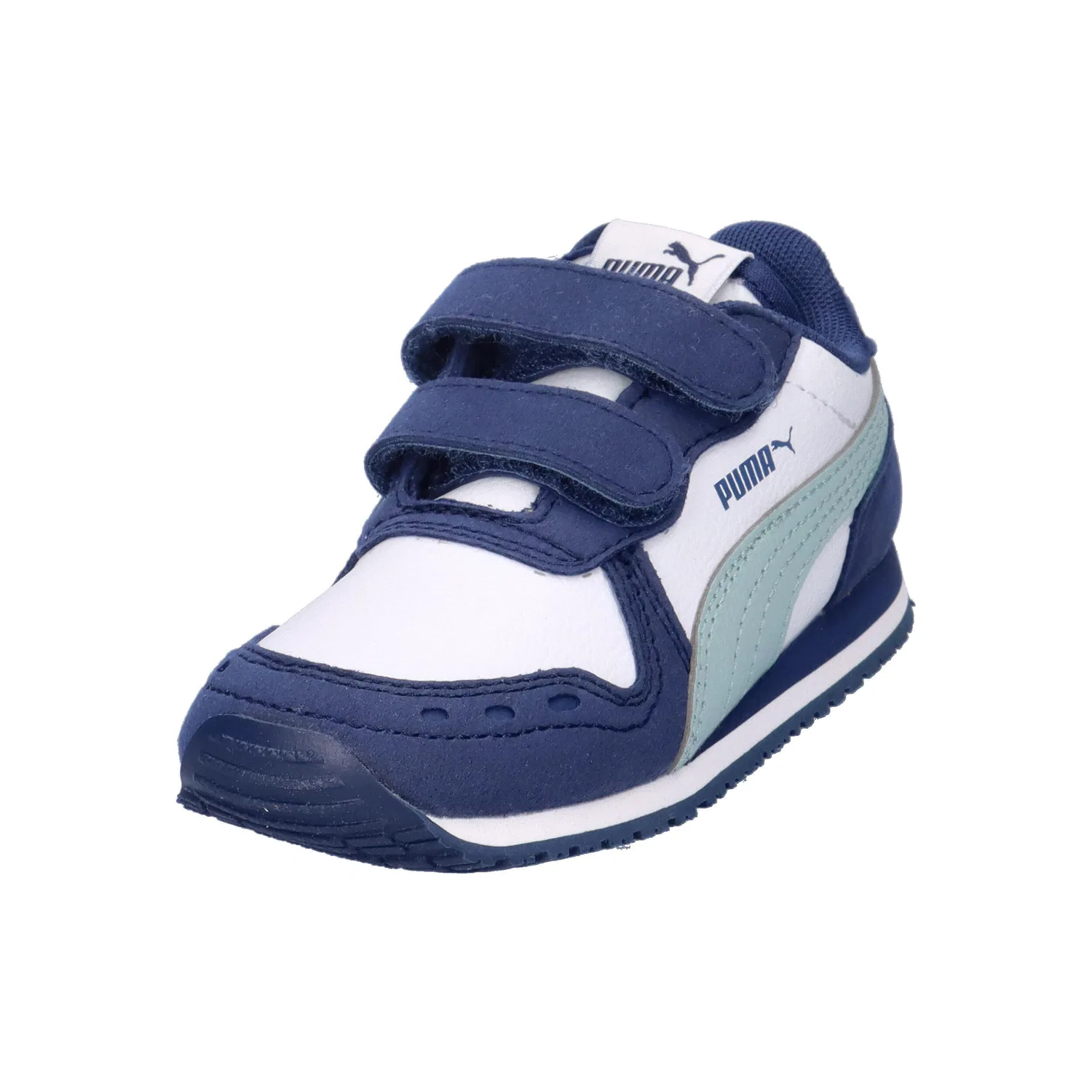 Детские кроссовки с ретро-дизайном Cabana Racer Puma, Weiss Navyblau Pastellblau — фото 4