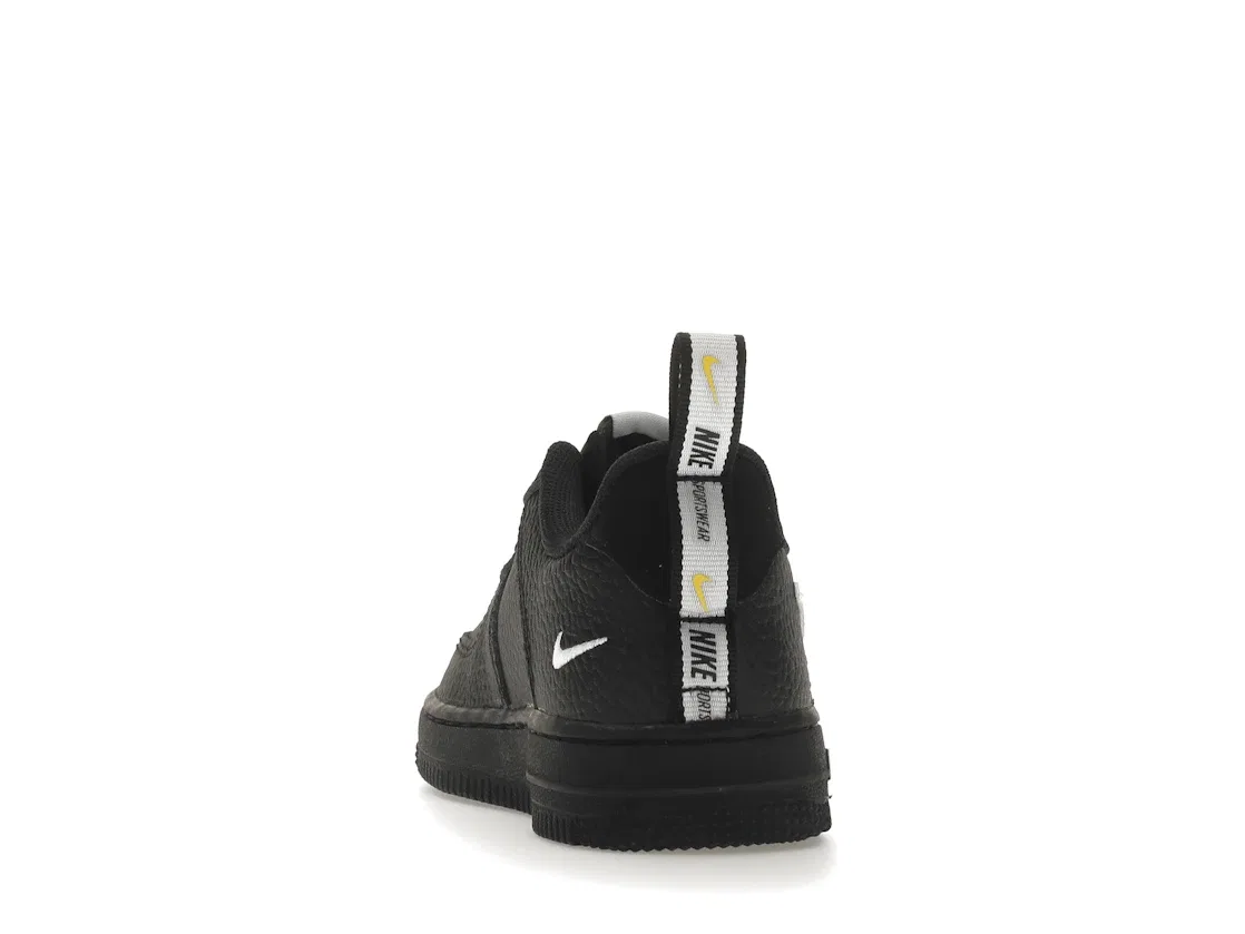 Детские кроссовки для мальчиков с верхом из кожи и замши Nike Air Force 1 Low LV8 Utility, Black/White — фото 4