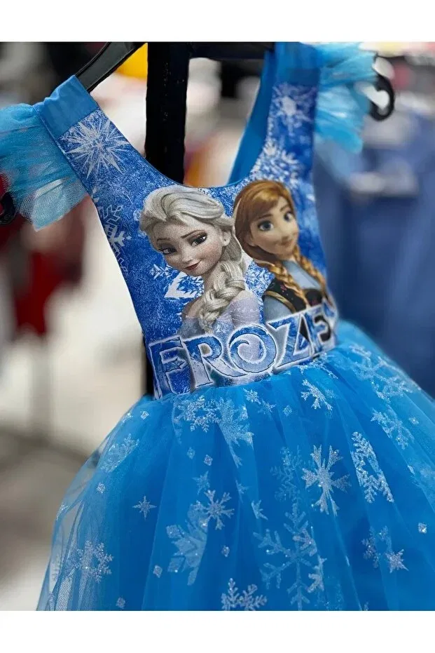 Детское платье для девочек с принтом Elsa Frozen Evening Dress Mıstık Bebe, Blue