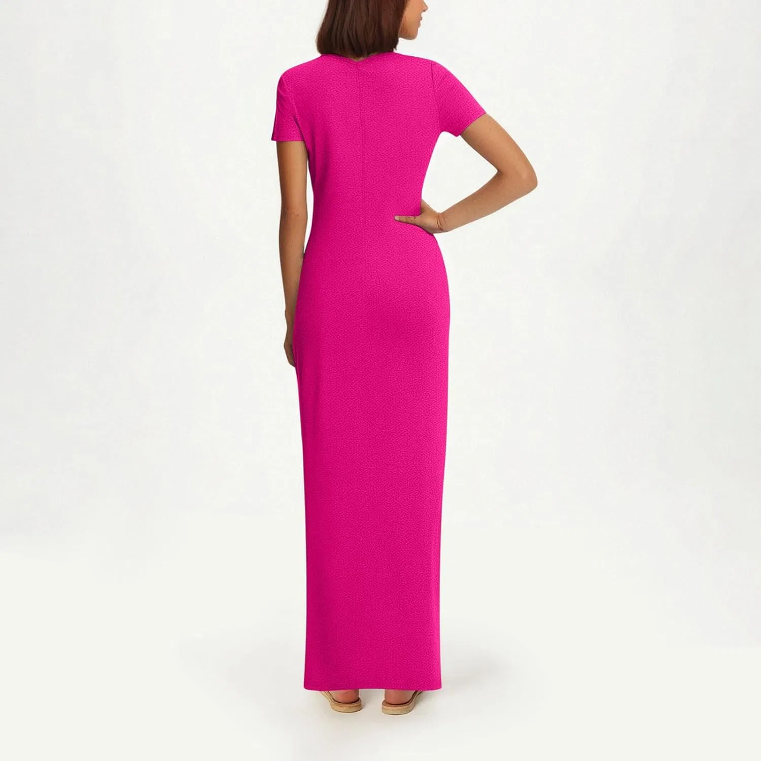 Женское повседневное платье макси Bodycon Hot Pink — фото 4