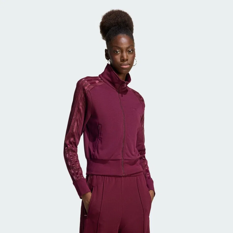 Худи на молнии ADIDAS ORIGINALS 'Firebird' в кроваво-красном цвете