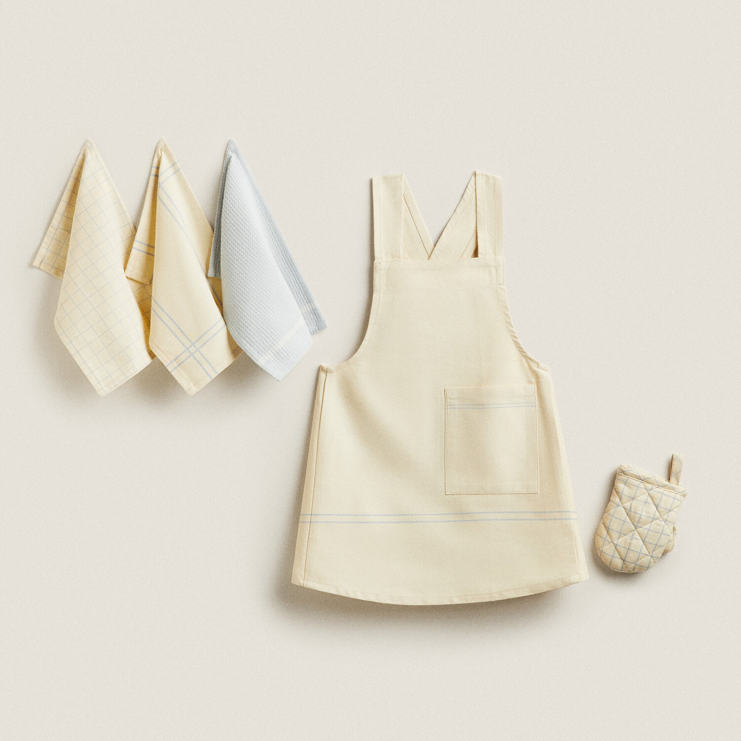 Комплект детского кухонного текстиля Zara Home, бледно-желтый