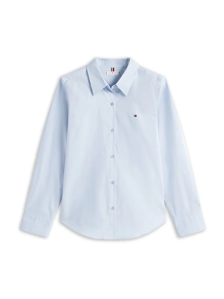 Блузка TOMMY HILFIGER "Regular Fit Flag Embroidery" светло-голубого цвета