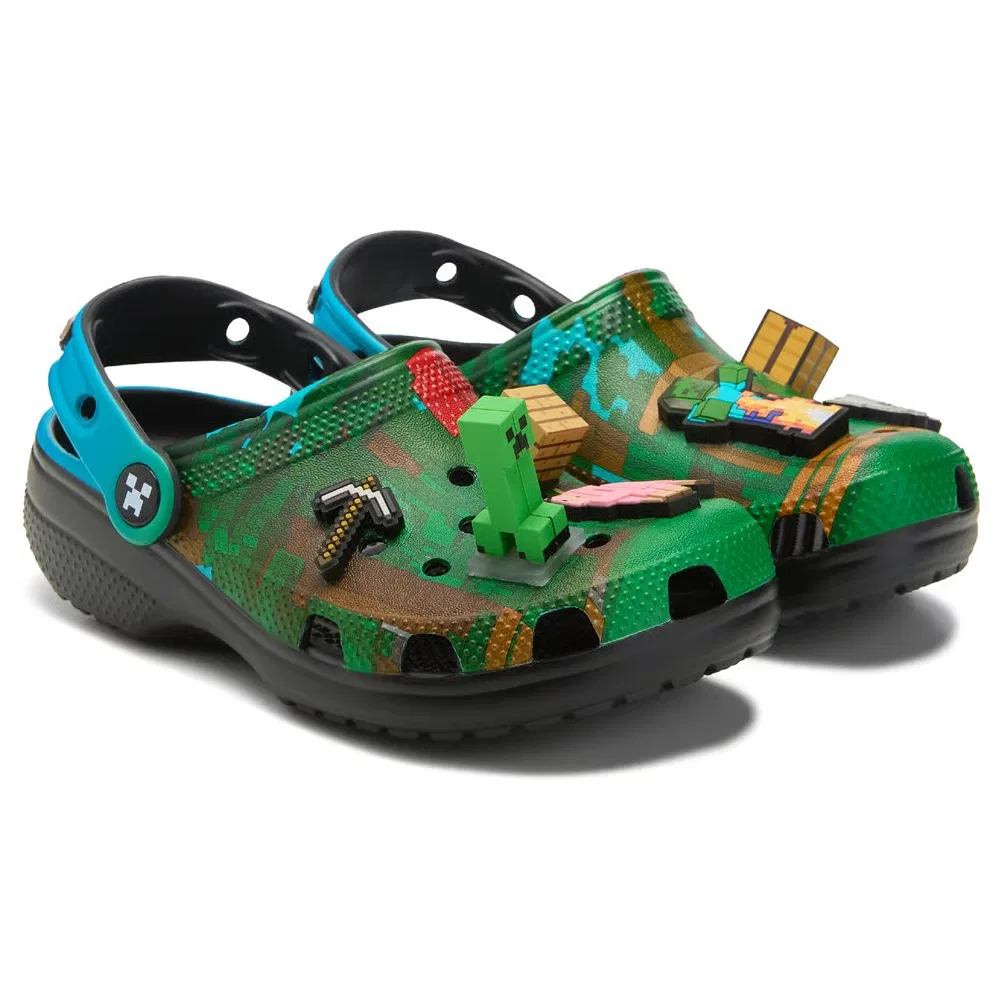 Детские классические сабо Minecraft Crocs, Blue/Green/Black