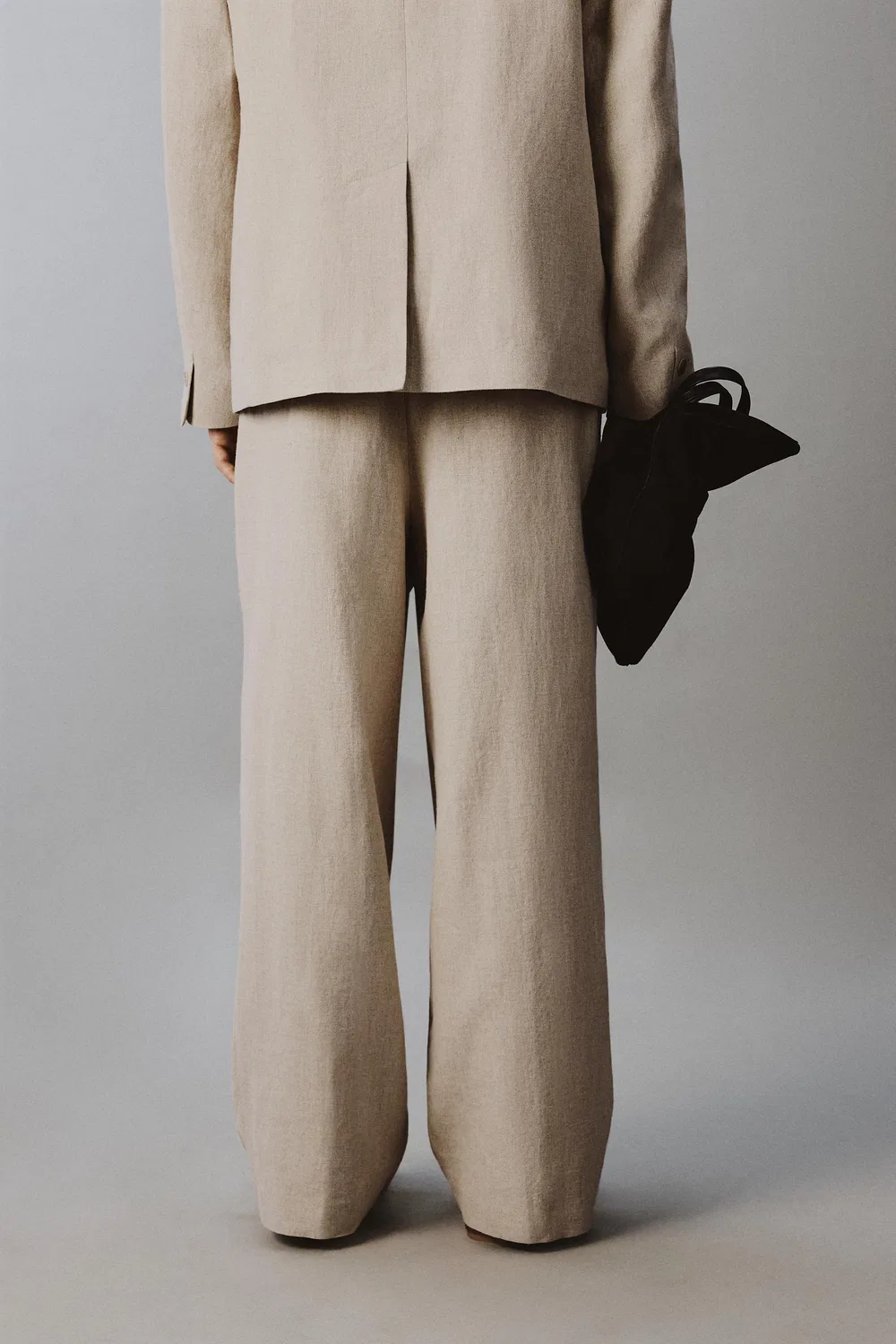 Брюки свободного кроя с плиссировкой, как у костюма ZARA, Light Beige — фото 3