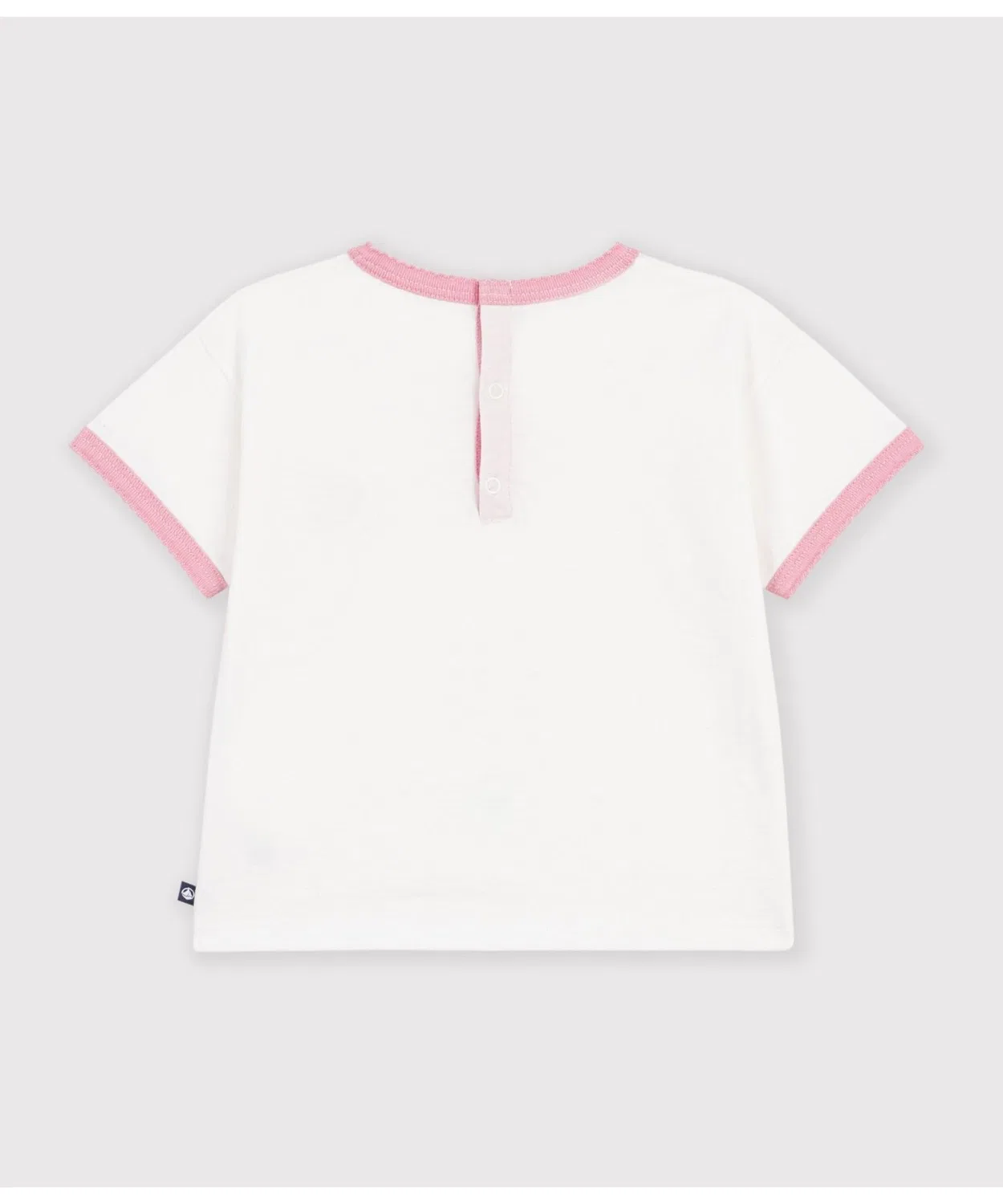 Детская футболка с коротким рукавом Poin Coco Heart Petit Bateau, Off White — фото 3