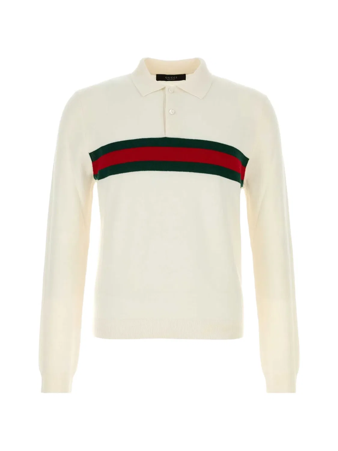 Рубашка поло с отделкой Web Gucci, нейтральные цвета