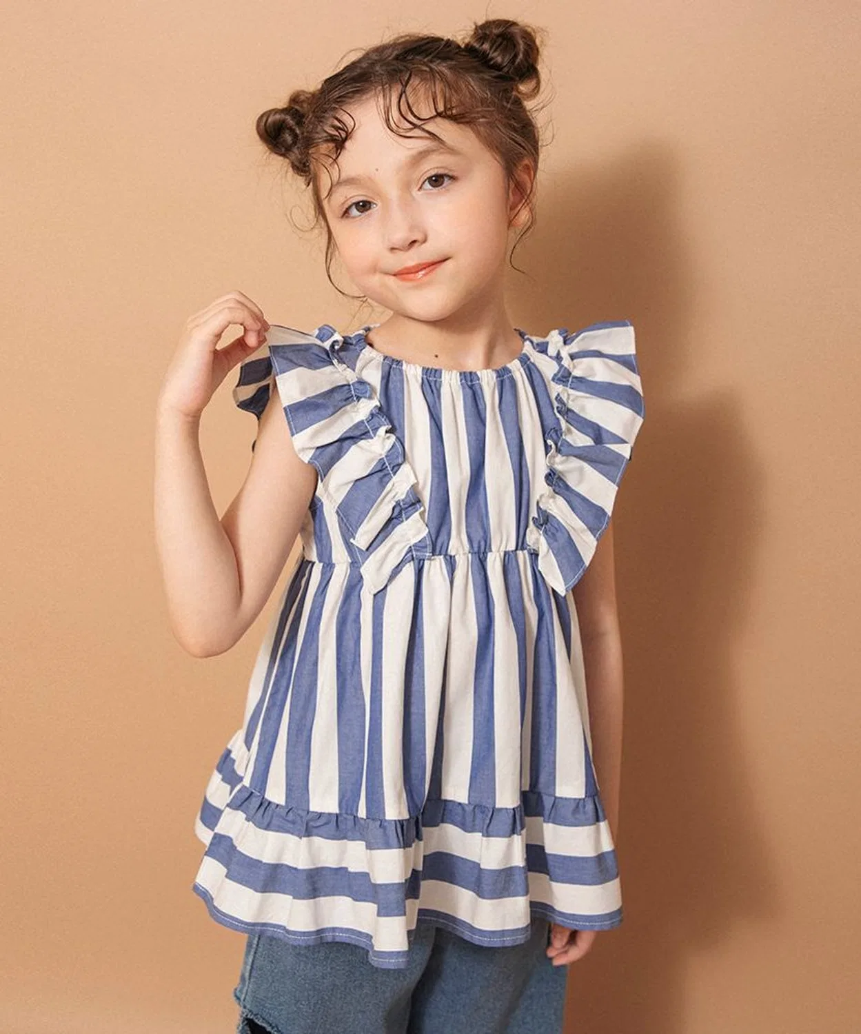 Детская туника с принтом в полоску, модель Stripe, branshes, Blue