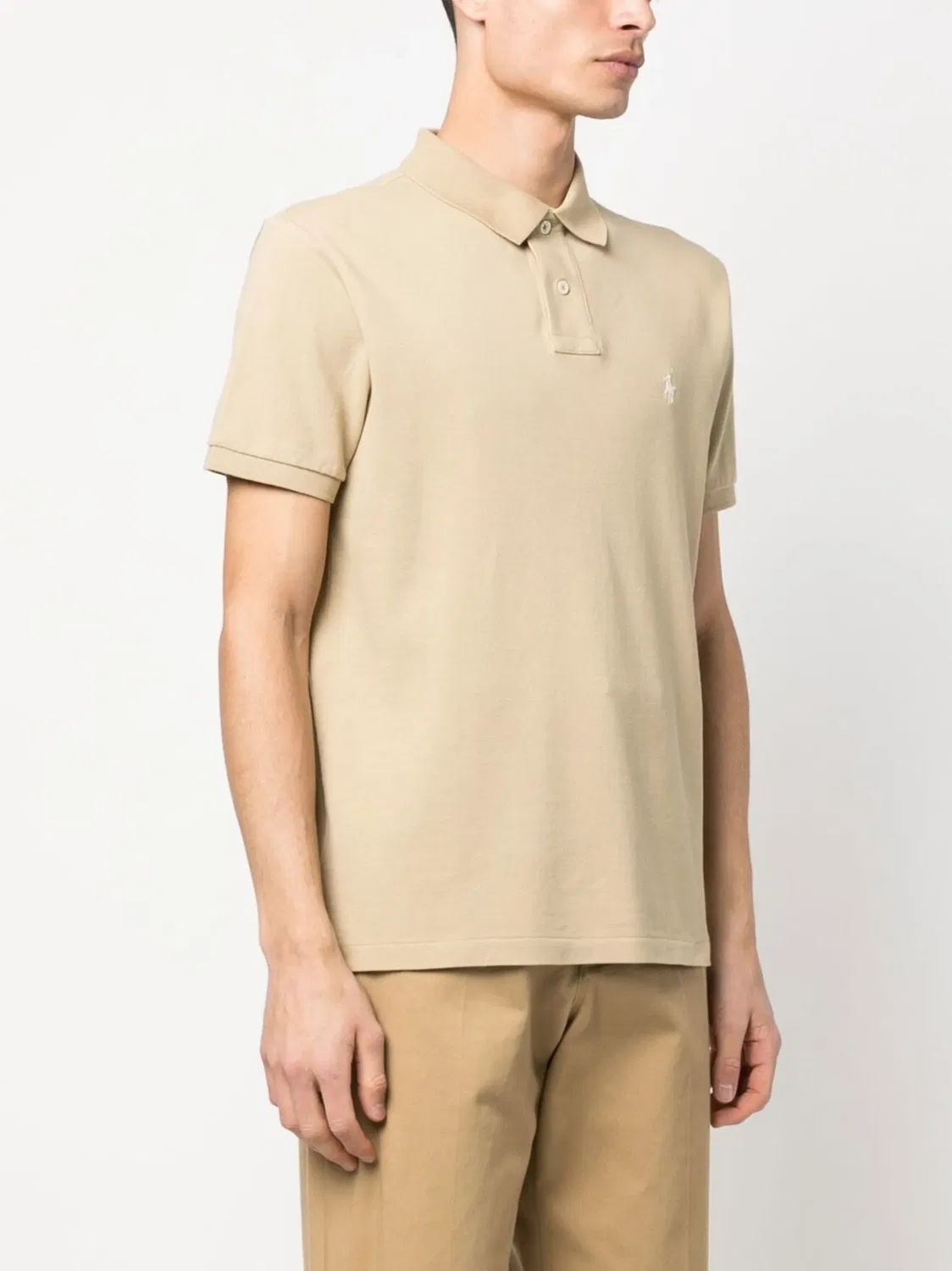 Поло с вышитым логотипом Polo Ralph Lauren, нейтральный — фото 2