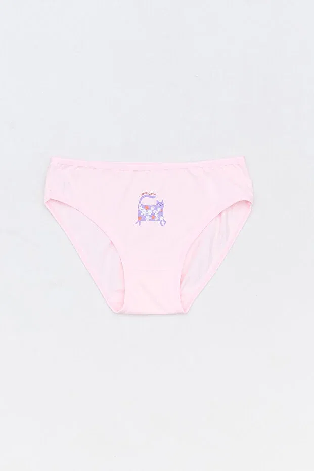 Детские трусы для девочек с принтом Floral printed 3-piece girls' panties Fulla Moda, Purple — фото 3