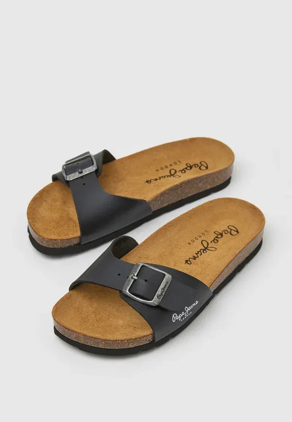 Мюли из синтетики Single champion Pepe Jeans, черный — фото 2