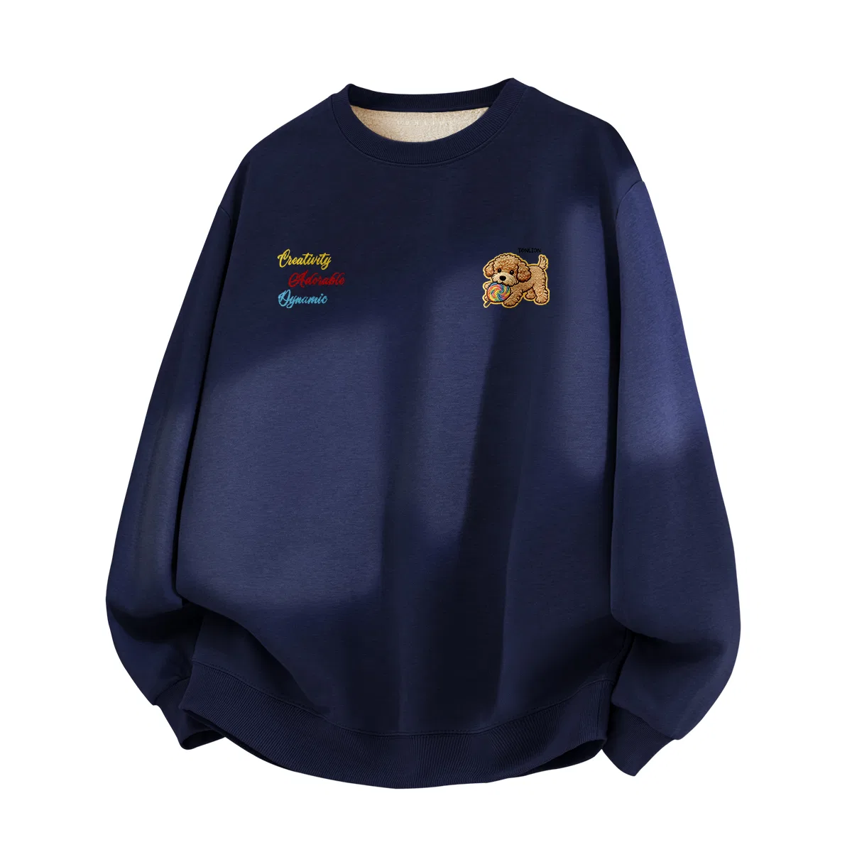 Детский свитшот с принтом плюшевого щенка Tonlion, Цвет (Fleece thickening)Light rice (tn rainbow teddy) — фото 4
