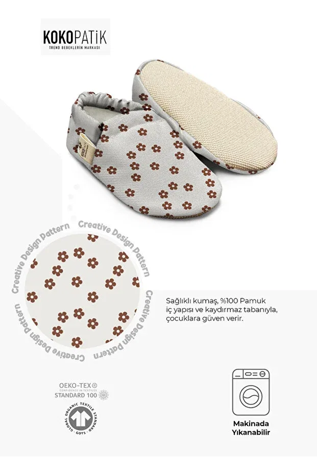 Детские пинетки для новорожденных с принтом Daisy pattern booties Kokopatik, Multicolor — фото 3