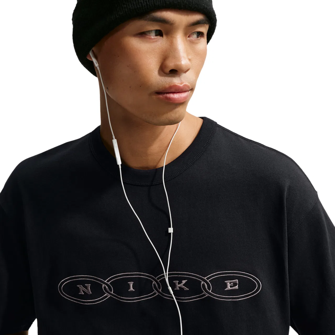 Мужская футболка из плотного хлопка Loose Fit Premium Essential Embroidered T-Shirt Nike, черный — фото 3