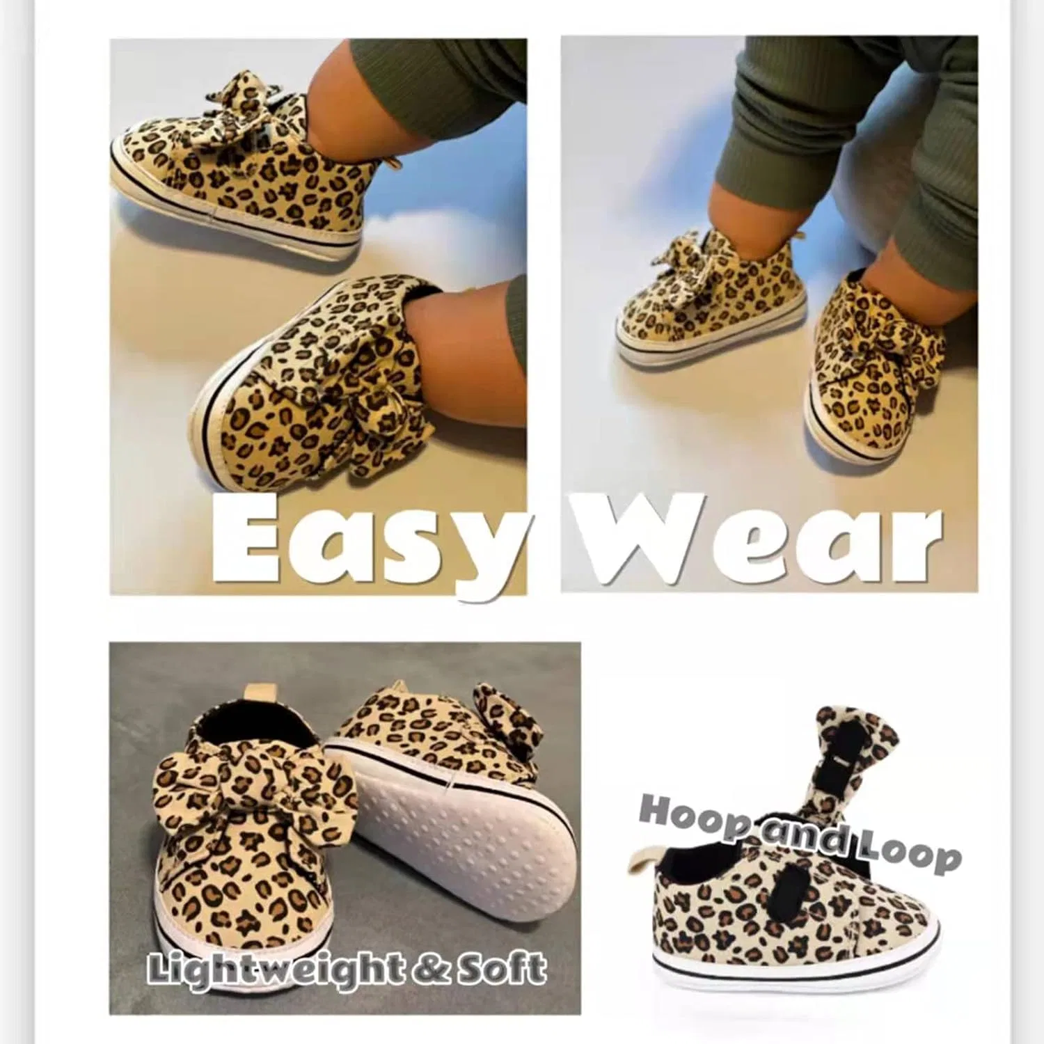 Детские кроссовки для девочек с нескользящей подошвой YTWM, Leopard — фото 4