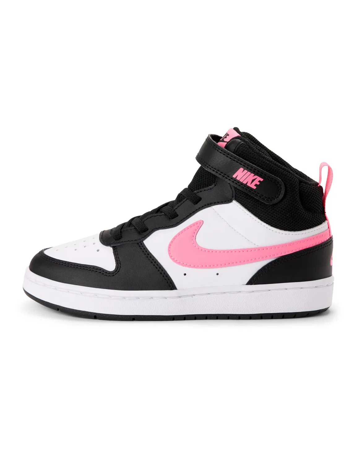 Детские кроссовки для мальчиков с закрытым носком NIKE Court Borough Mid 2, Black Sunset Pulse White