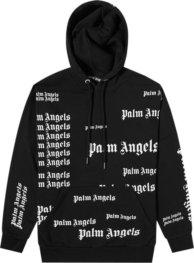 

Худи Palm Angels Ultra Logo Over Hoodie 'Black/White', черный