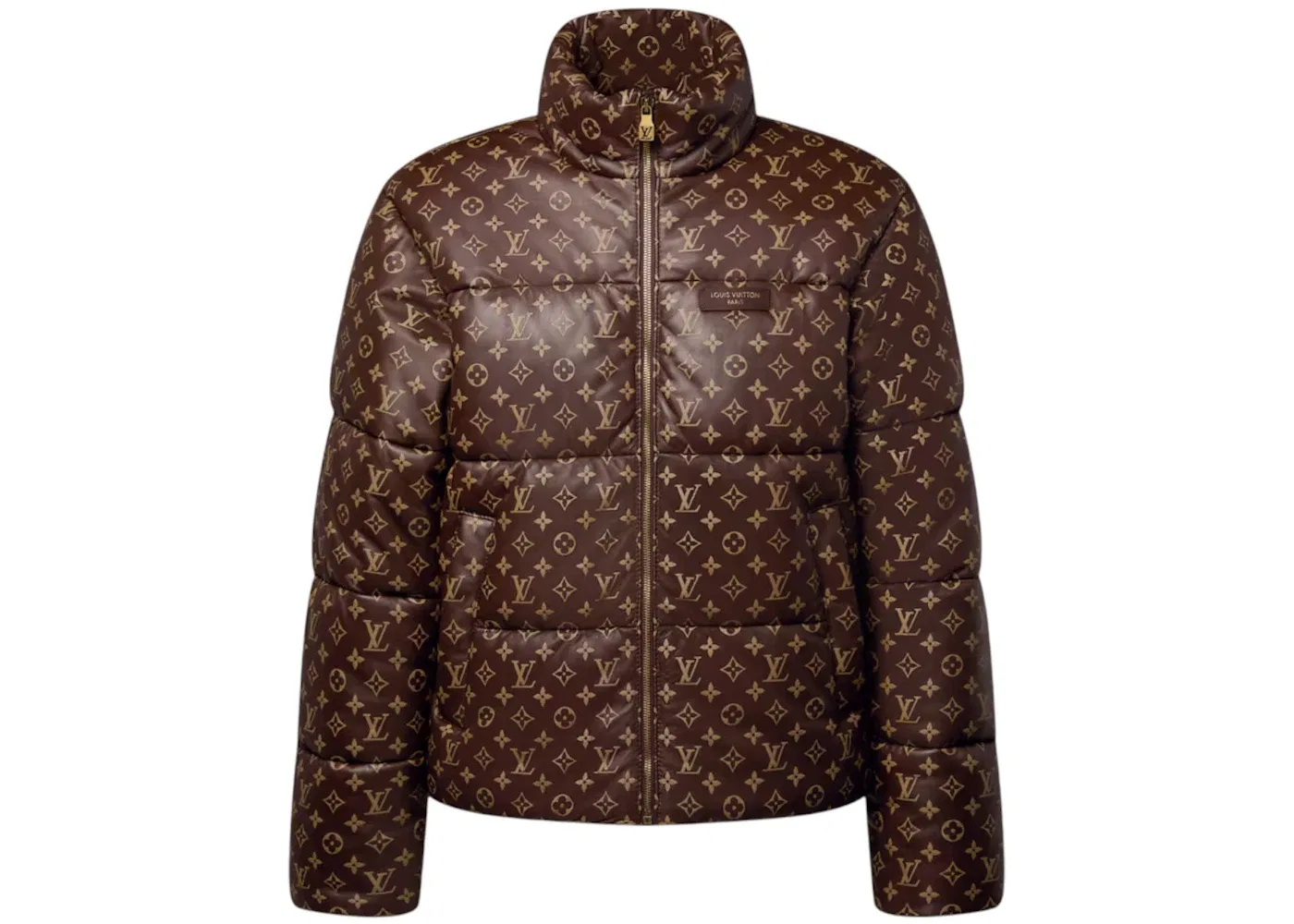 Мужская куртка-пуховик Monogram Leather Puffer Jacket Louis Vuitton, Monogram Brown