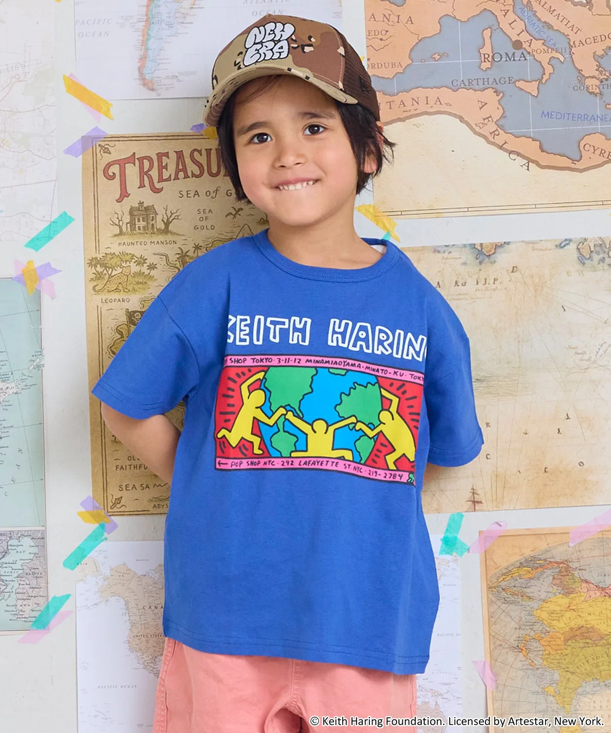 Детская футболка с принтом Keith Haring MARKEY'S, Blue