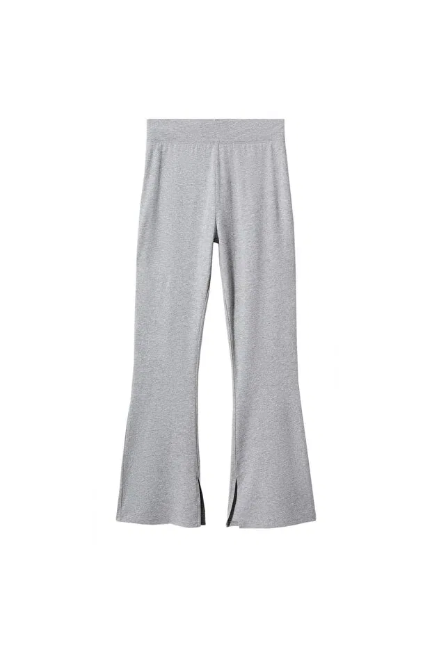 Детские леггинсы для девочек однотонные Mango Kids, Light Gray — фото 4