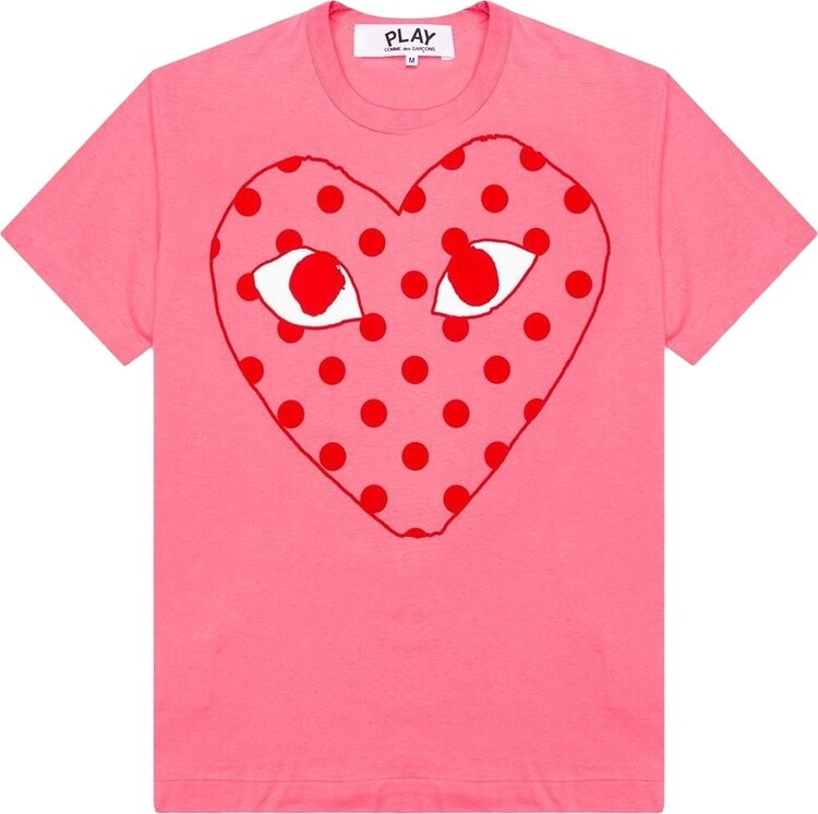 

Футболка Comme des Garçons PLAY Pastelle Polka Dot Logo T-Shirt 'Pink', розовый