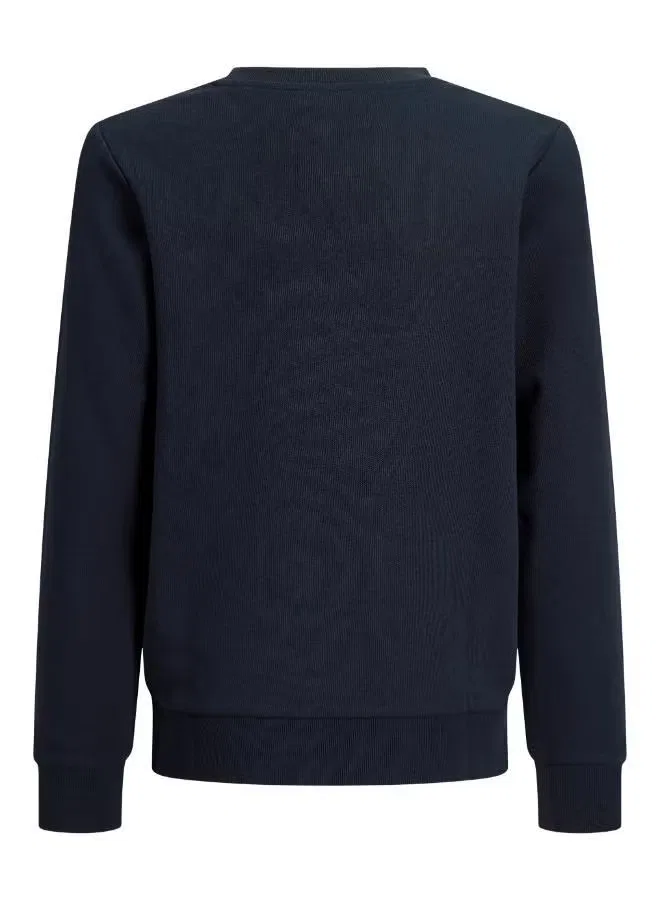 Свитшот с принтом для мальчиков Jack & Jones Junior, темно-синий — фото 2
