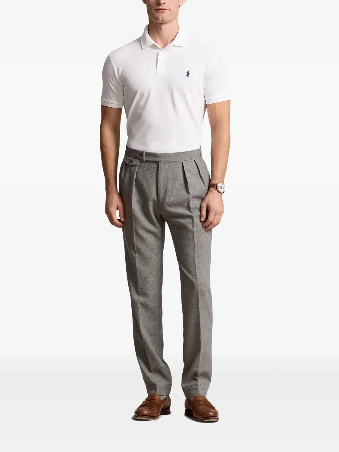 Polo Ralph Lauren Рубашка-поло с вышитым логотипом пони, белая — фото 3