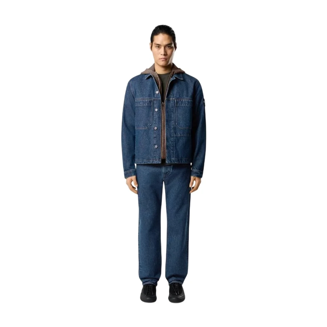Мужские джинсы Stone Island Regular-straight-fit Five-pocket, средне-синий