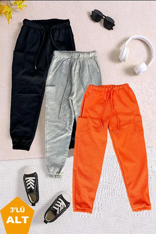 Детские спортивные штаны для мальчиков хлопковые 3-комплект Twins Tailors, Orange