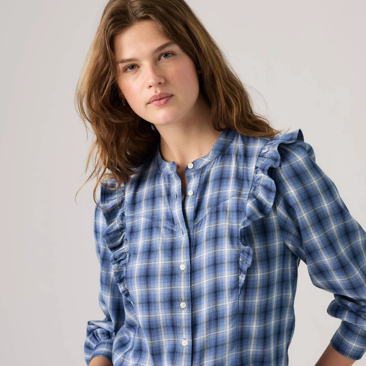 Рубашка в стиле вестерн Джесси Levi's, Isolde Plaid Moonlight Blue - Blue — фото 2