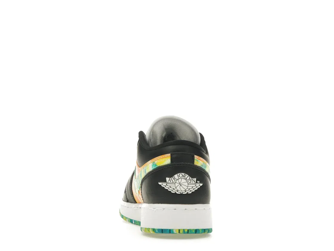 Детские кроссовки с принтом тай-дай Jordan 1 Low Jordan, Multi/Black/White — фото 4