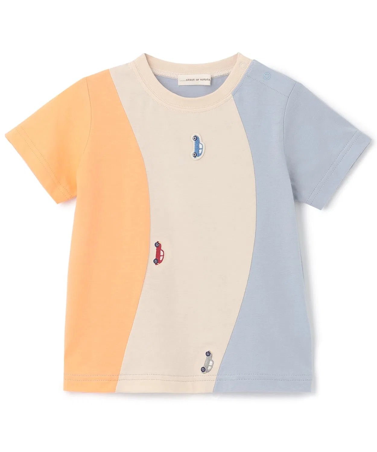 Детская футболка с принтом с длинным рукавом модель Car Embroidery, sense of wonder, Light Blue
