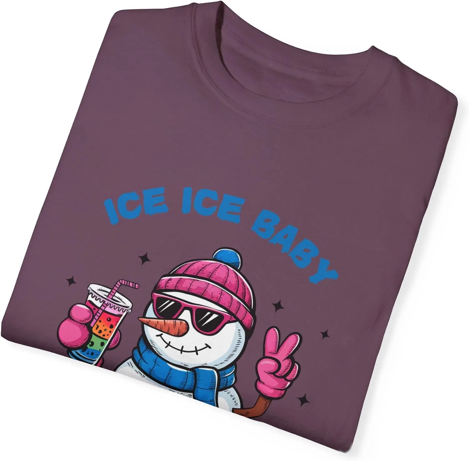 Футболка с принтом Ice Ice Baby Comfort Colors, Berry — фото 3