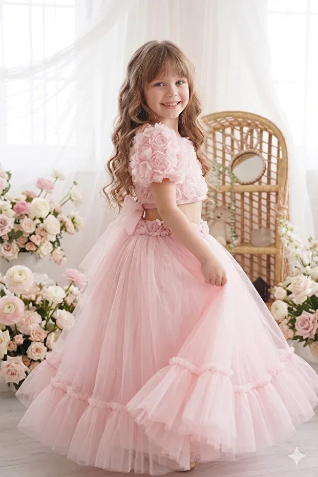 Детское платье для девочек с принтом Princess Dress Alyra, Pink — фото 3