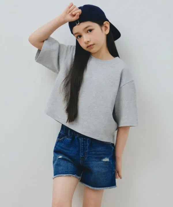 Футболка с коротким рукавом Relaxed Crop, Musinsa Standard Kids, серый