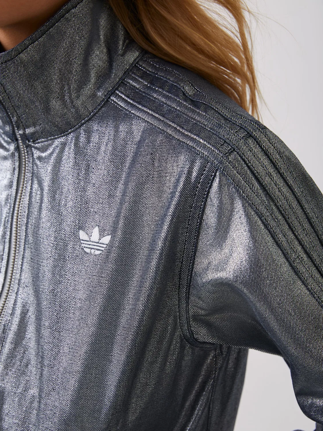 Толстовка Firebird Track Top Denim, adidas Originals, серый — фото 4