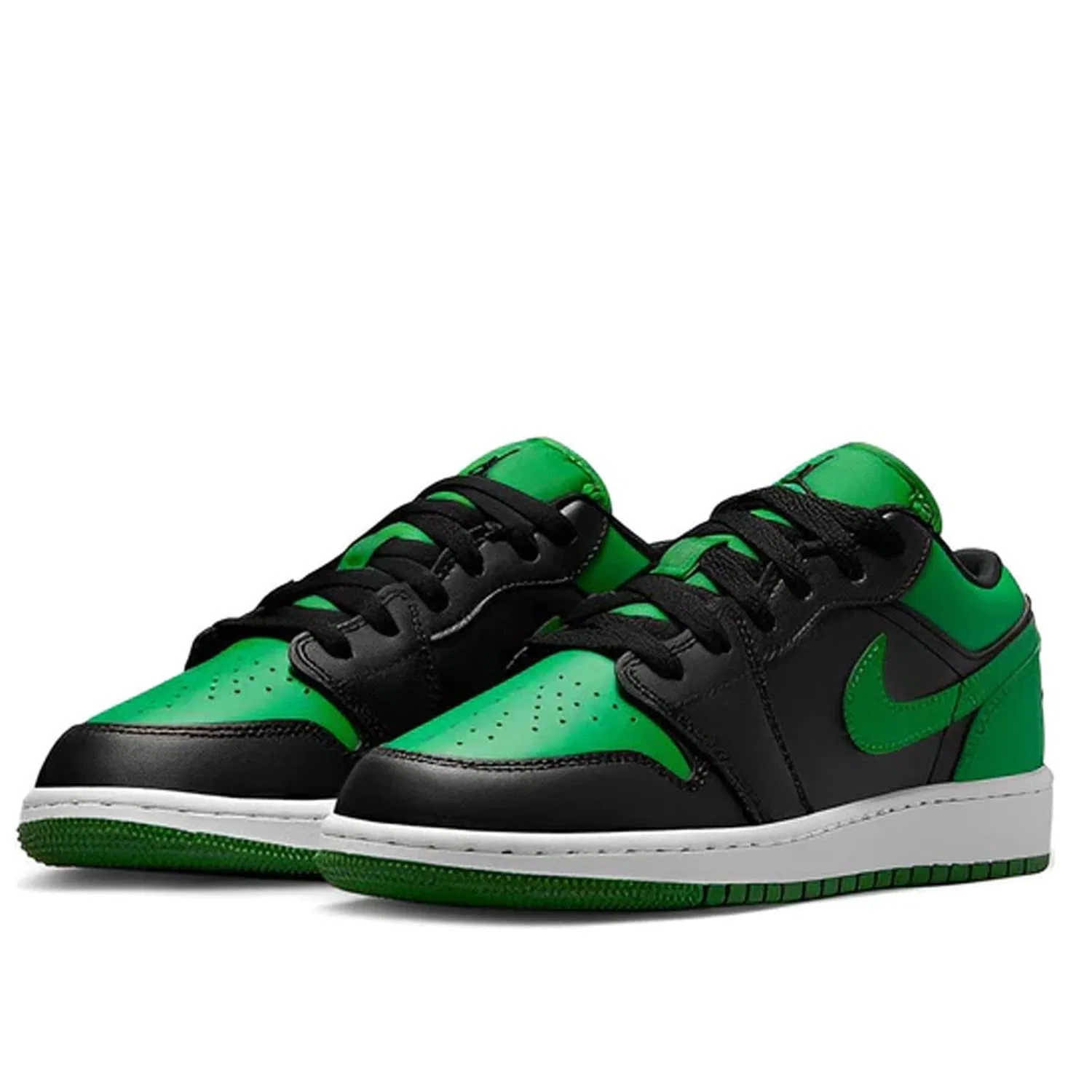 Детские кроссовки для мальчиков кожаные Air Jordan 1 Low NIKE, Green — фото 2